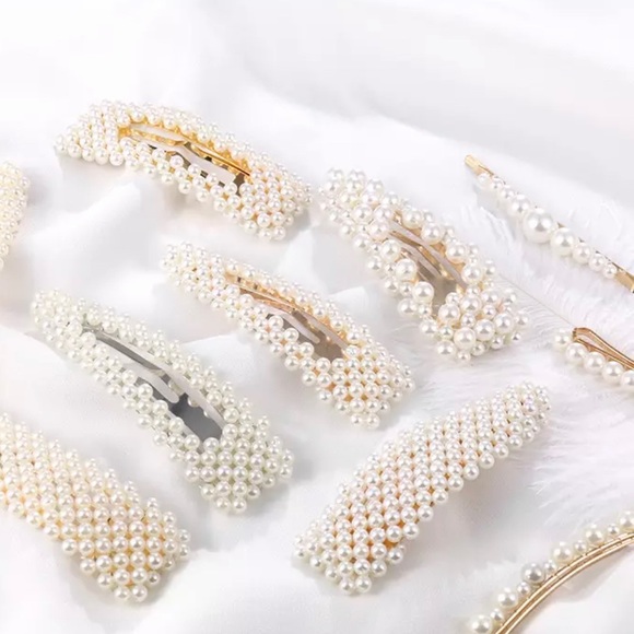 Pearl Gold Hair Clip & Pin 5 Piece Set - Picture 4 of 5